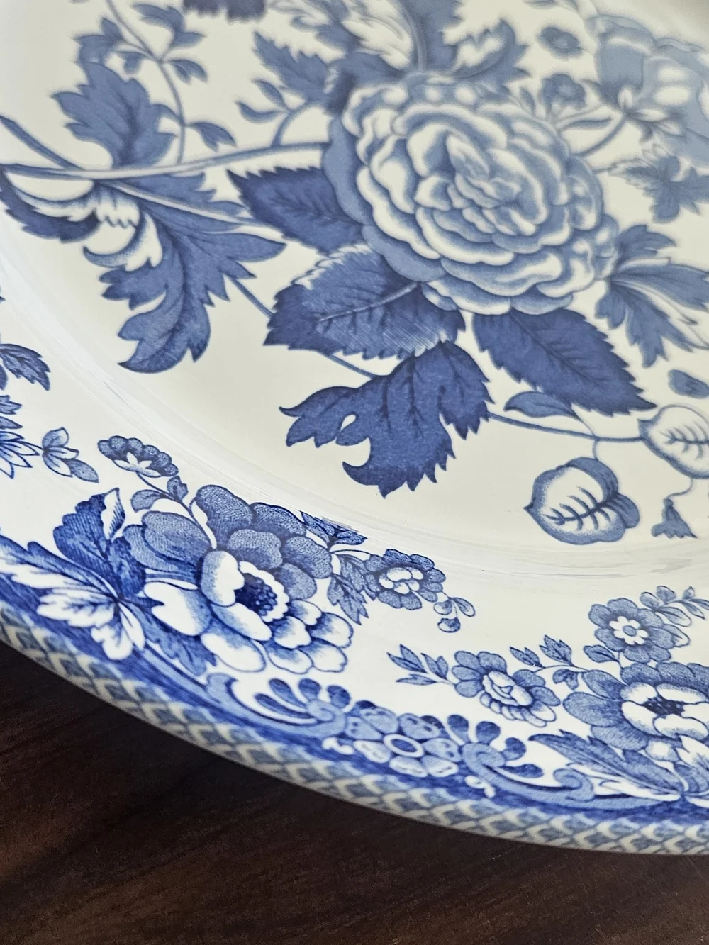 Spode Blue and White Floral Oval Serving Platter